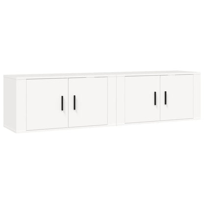 2 Piece Wall-mounted TV Cabinet Set White 80x34,5x40 cm