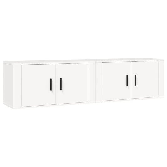 2 Piece Wall-mounted TV Cabinet Set White 80x34,5x40 cm