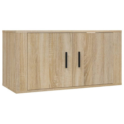 2 Piece Wall-mounted TV Cabinet Set Sonoma Oak 80x34,5x40 cm
