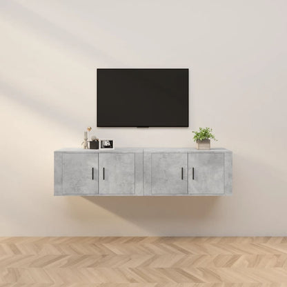 2 Piece Wall-mounted TV Cabinet Set Concrete Grey 80x34,5x40 cm