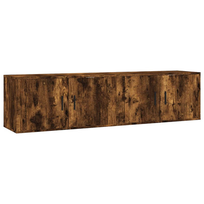 2 Piece Wall-mounted TV Cabinet Set Smoked Oak 80x34,5x40 cm