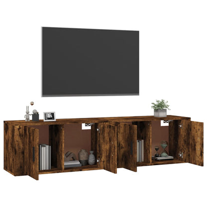 2 Piece Wall-mounted TV Cabinet Set Smoked Oak 80x34,5x40 cm