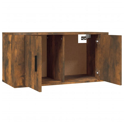 2 Piece Wall-mounted TV Cabinet Set Smoked Oak 80x34,5x40 cm