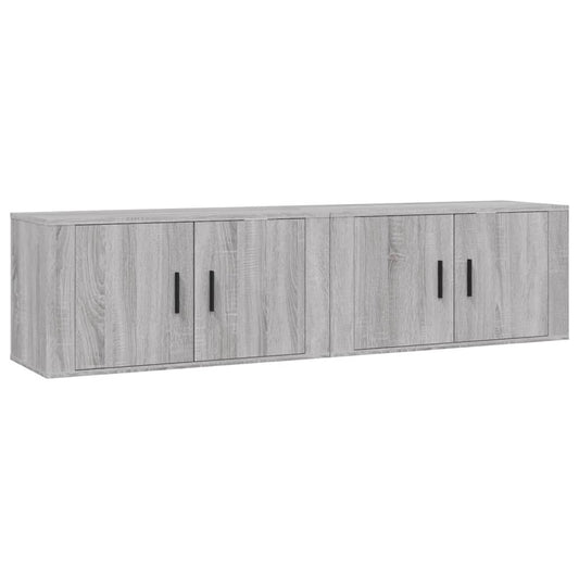 2 Piece Wall-mounted TV Cabinet Set Grey Sonoma 80x34,5x40 cm