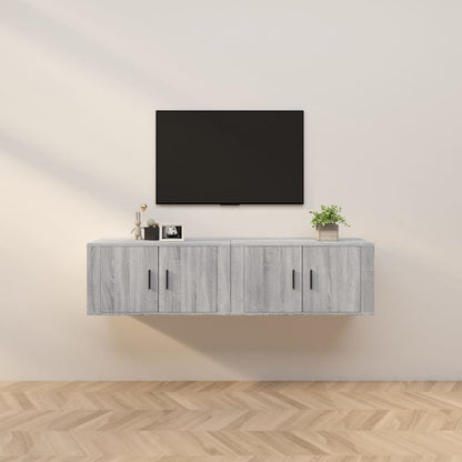 2 Piece Wall-mounted TV Cabinet Set Grey Sonoma 80x34,5x40 cm