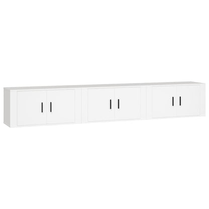 3 Piece Wall-mounted TV Cabinet Set White 80x34,5x40 cm