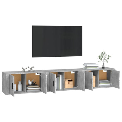 3 Piece Wall-mounted TV Cabinet Set Concrete Grey 80x34,5x40 cm