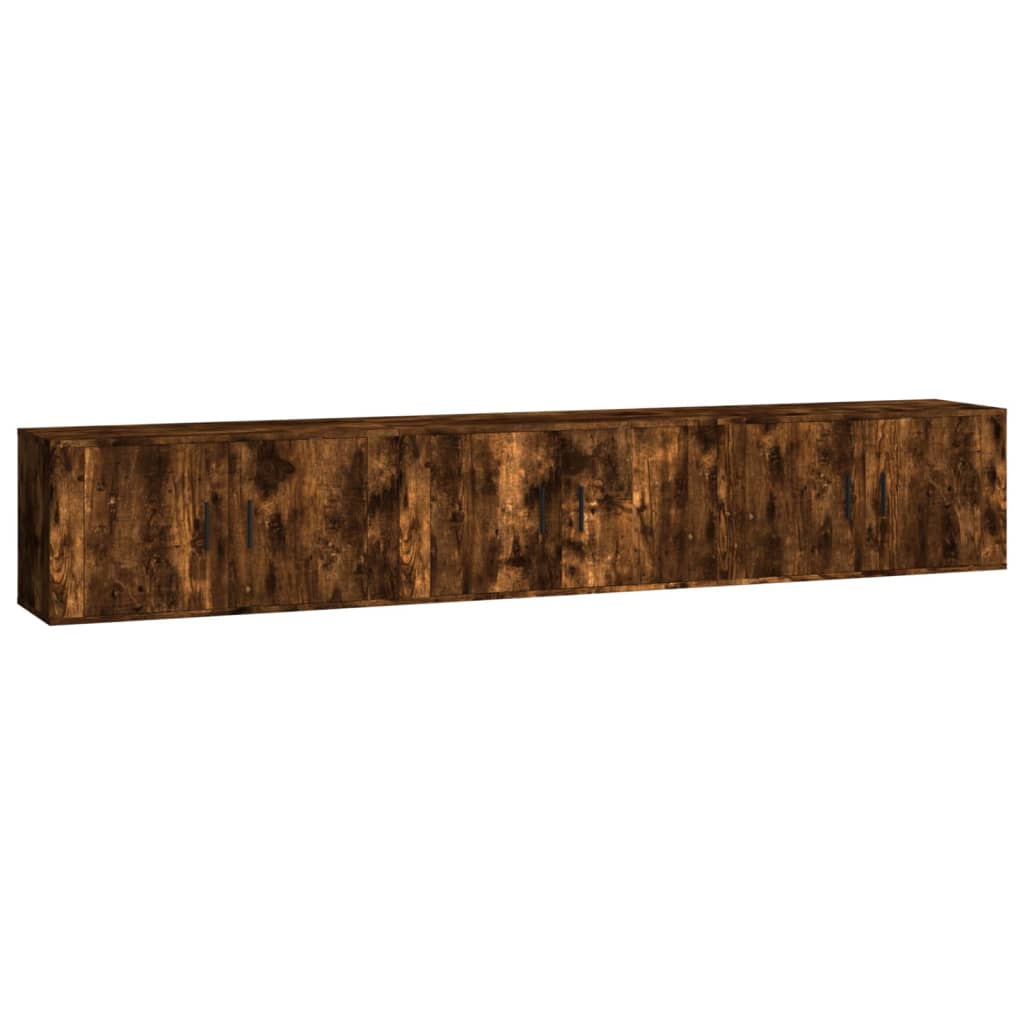 3 Piece Wall-mounted TV Cabinet Set Smoked Oak 80x34,5x40 cm