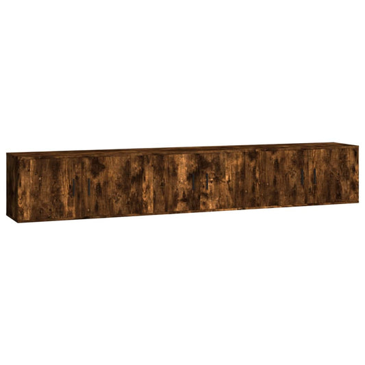 3 Piece Wall-mounted TV Cabinet Set Smoked Oak 80x34,5x40 cm
