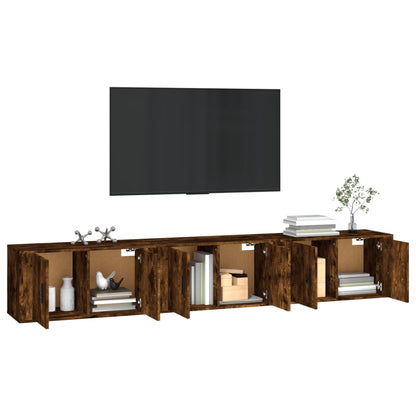 3 Piece Wall-mounted TV Cabinet Set Smoked Oak 80x34,5x40 cm