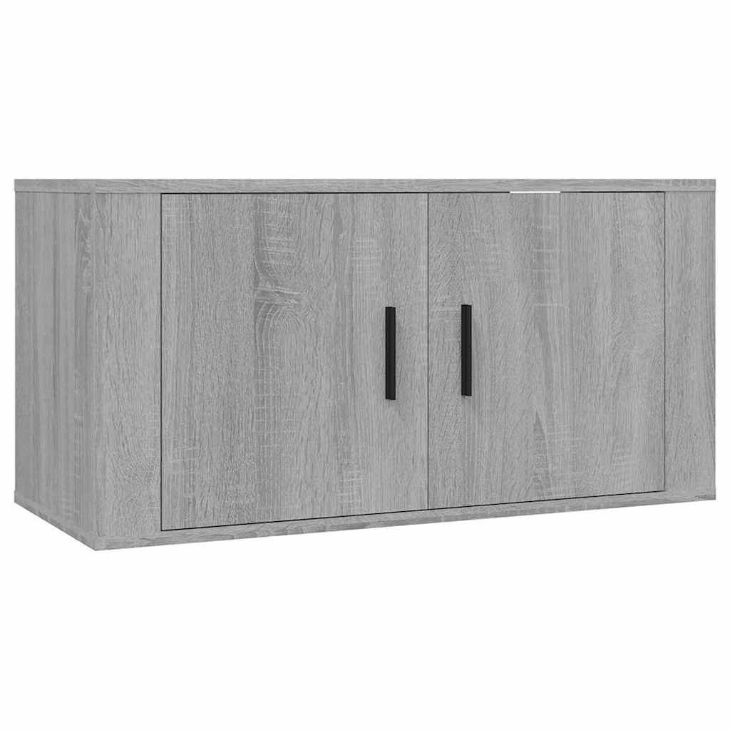 3 Piece Wall-mounted TV Cabinet Set Grey Sonoma 80x34,5x40 cm