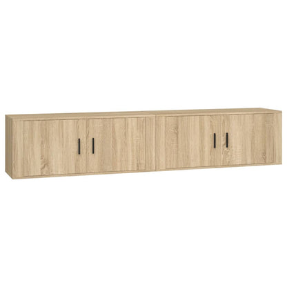 2 Piece Wall-mounted TV Cabinet Set Sonoma Oak 100x34,5x40 cm