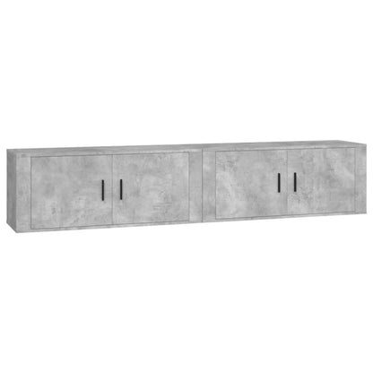 2 Piece Wall-mounted TV Cabinet Set Concrete Grey 100x34,5x40 cm
