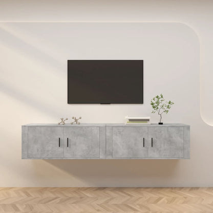 2 Piece Wall-mounted TV Cabinet Set Concrete Grey 100x34,5x40 cm