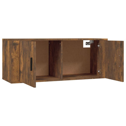 2 Piece Wall-mounted TV Cabinet Set Smoked Oak 100x34,5x40 cm