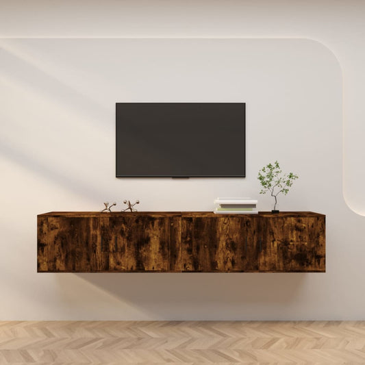 Wall-mounted TV Cabinets 2 pcs Smoked Oak 100x34.5x40 cm