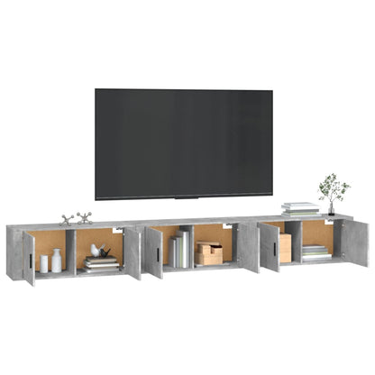 3 Piece Wall-mounted TV Cabinet Set Concrete Grey 100x34,5x40 cm