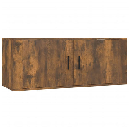 3 Piece Wall-mounted TV Cabinet Set Smoked Oak 100x34,5x40 cm
