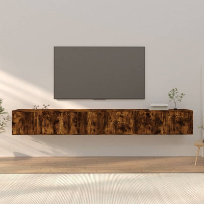 3 Piece Wall-mounted TV Cabinet Set Smoked Oak 100x34,5x40 cm