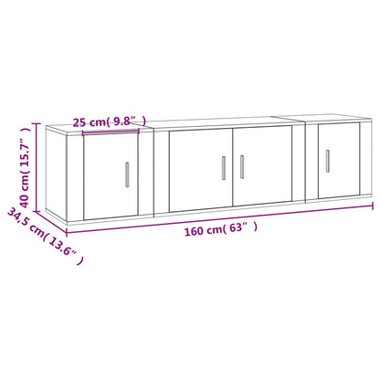 3 Piece TV Cabinet Set Grey Sonoma Engineered Wood