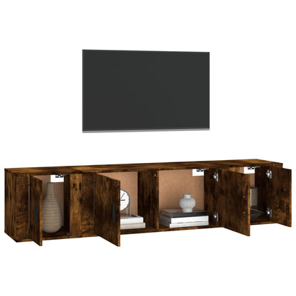 3 Piece TV Cabinet Set Smoked Oak Engineered Wood