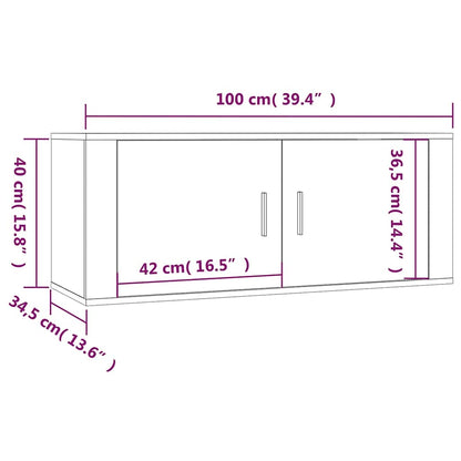 2 Piece TV Cabinet Set Concrete Grey Engineered Wood
