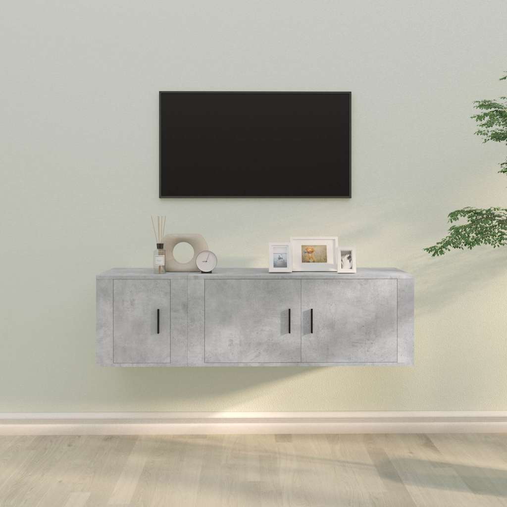 2 Piece TV Cabinet Set Concrete Grey Engineered Wood