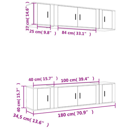 6 Piece TV Cabinet Set Sonoma Oak Engineered Wood