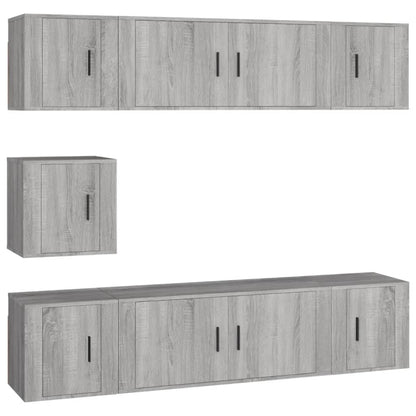 7 Piece TV Cabinet Set Grey Sonoma Engineered Wood