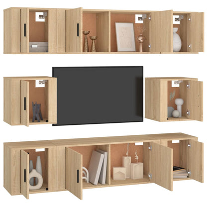 8 Piece TV Cabinet Set Sonoma Oak Engineered Wood