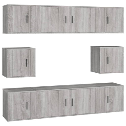 8 Piece TV Cabinet Set Grey Sonoma Engineered Wood
