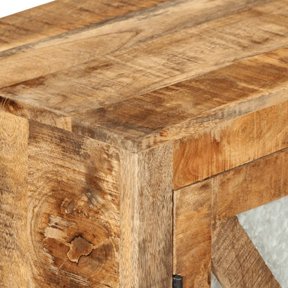 Sideboard 80x30x71 cm Solid Rough Wood Mango and Metal