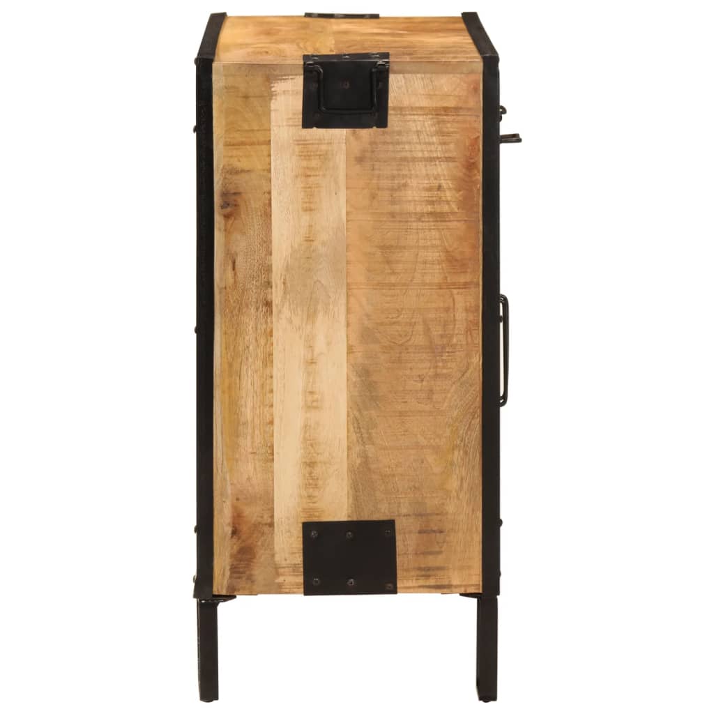 Sideboard 80x31x66 cm Solid Rough Wood Mango and Metal