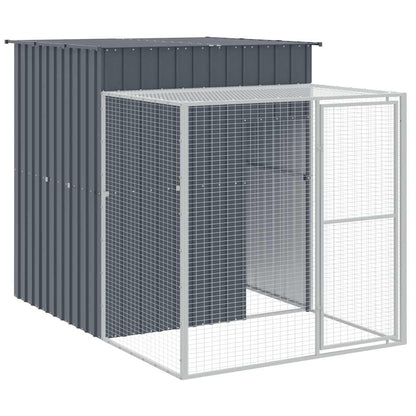 Chicken Cage with Run Anthracite 165x251x181cm Galvanised Steel