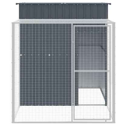 Chicken Cage with Run Anthracite 165x251x181cm Galvanised Steel
