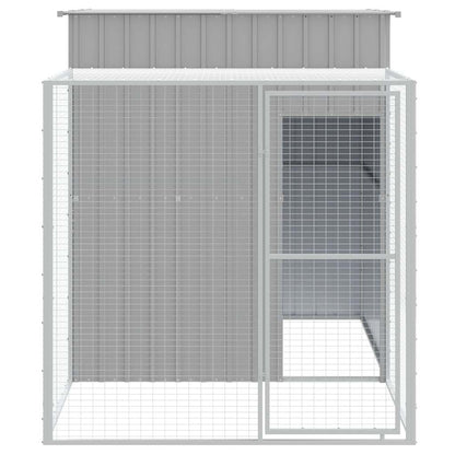 Chicken Cage with Run Light Grey 165x251x181cm Galvanised Steel