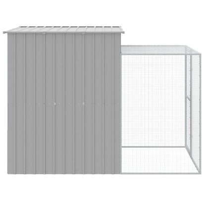 Chicken Cage with Run Light Grey 165x251x181cm Galvanised Steel