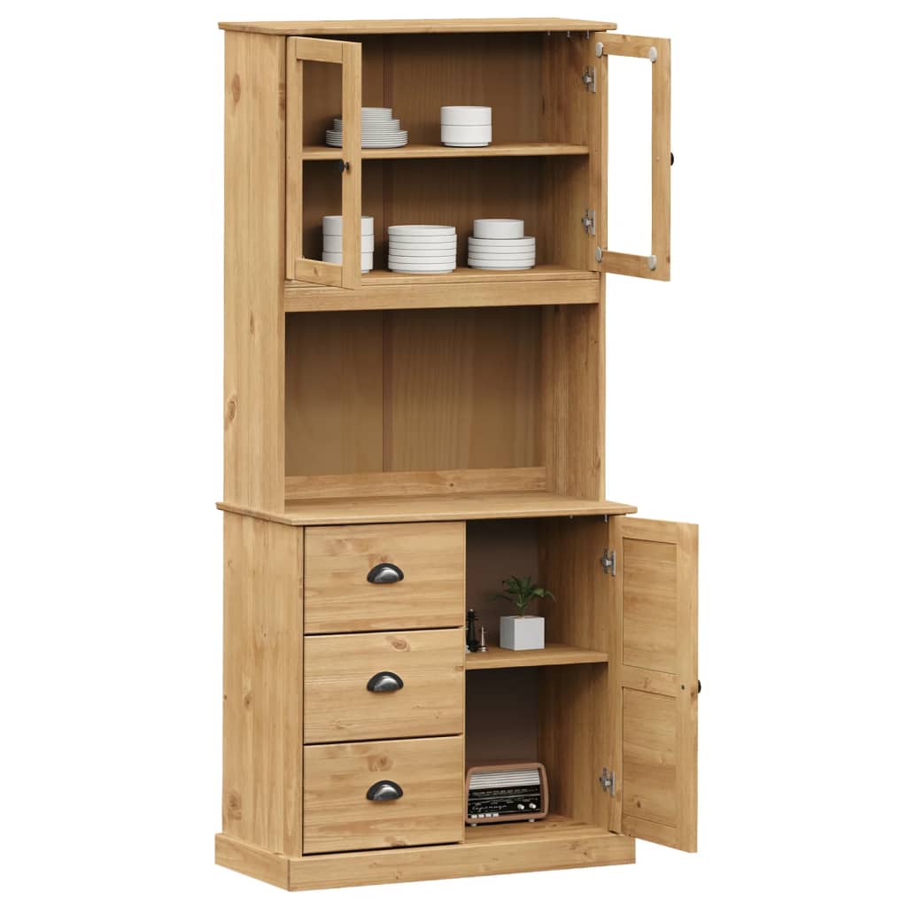 Highboard "VIGO" 78x40x175 cm Solid Wood Pine
