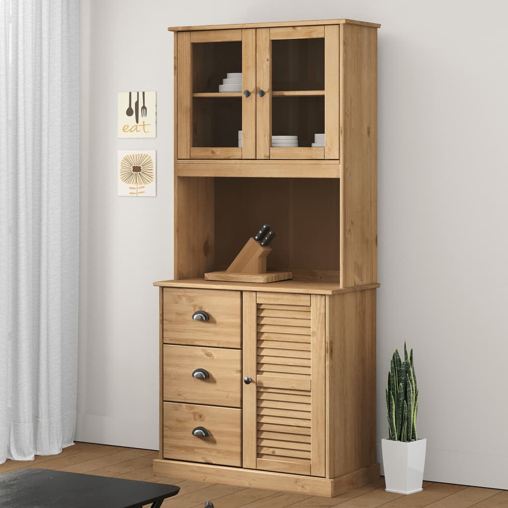 Highboard "VIGO" 78x40x175 cm Solid Wood Pine