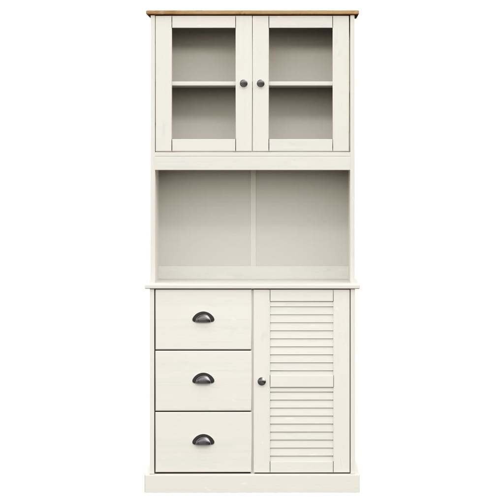 Highboard VIGO White 78x40x175 cm Solid Wood Pine