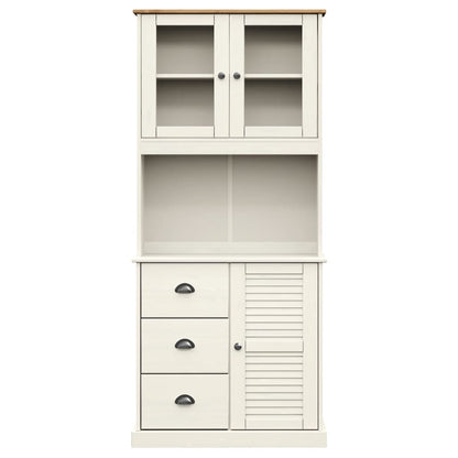 Highboard VIGO White 78x40x175 cm Solid Wood Pine