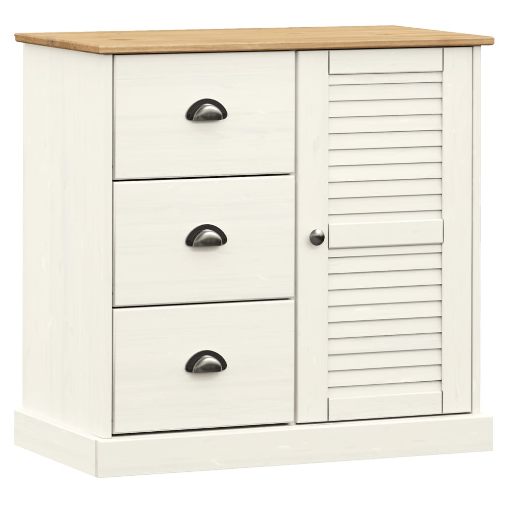 Highboard VIGO White 78x40x175 cm Solid Wood Pine