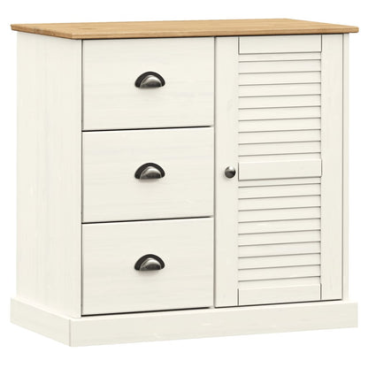 Highboard VIGO White 78x40x175 cm Solid Wood Pine