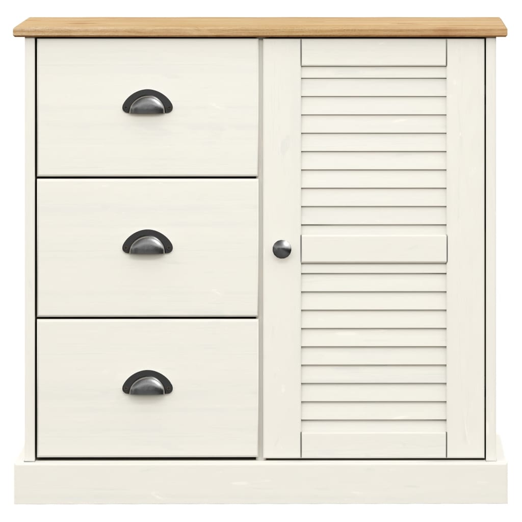 Highboard VIGO White 78x40x175 cm Solid Wood Pine