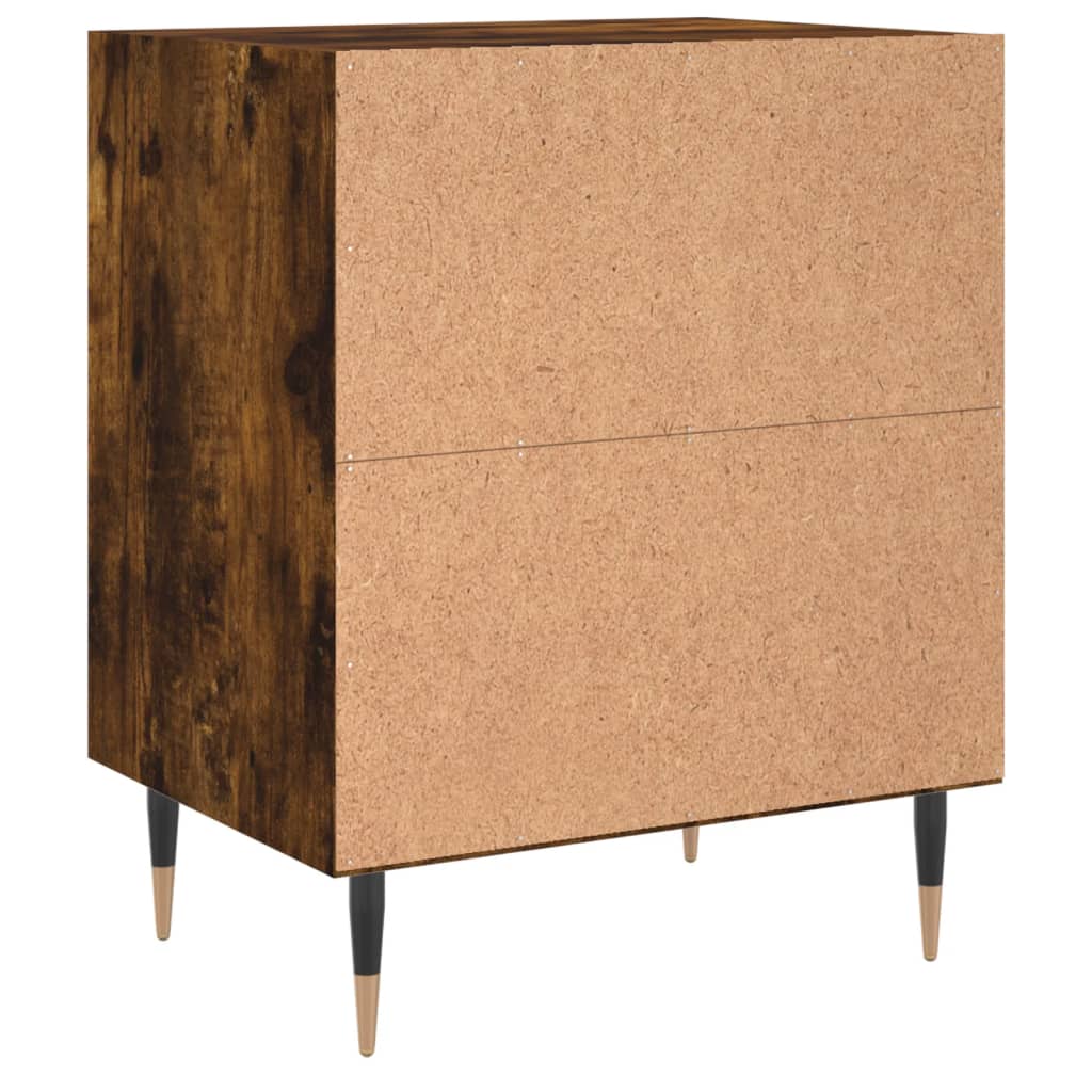 Bedside Cabinets 2 pcs Smoked Oak 40x30x50 cm Engineered Wood