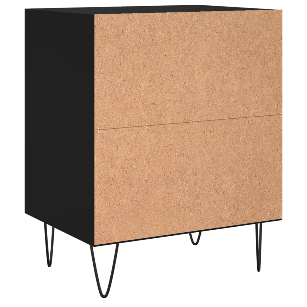 Bedside Cabinets 2 pcs Black 40x30x50 cm Engineered Wood