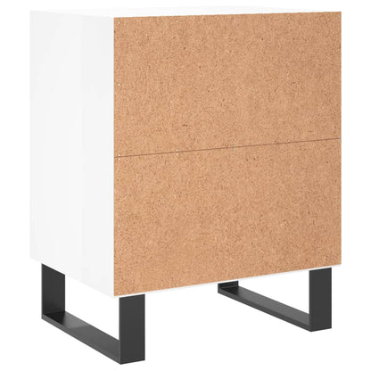 Bedside Cabinets 2 pcs High Gloss White 40x30x50 cm Engineered Wood