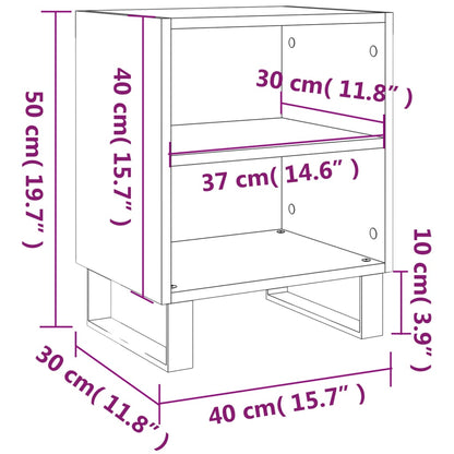 Bedside Cabinets 2 pcs Brown Oak 40x30x50 cm Engineered Wood