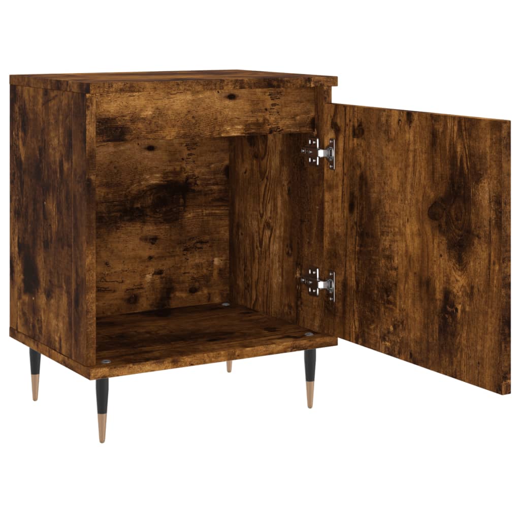 Bedside Cabinets 2 pcs Smoked Oak 40x30x50 cm Engineered Wood