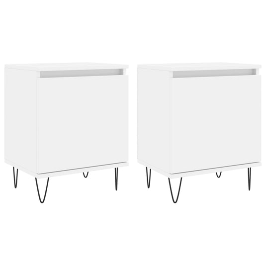 Bedside Cabinets 2 pcs White 40x30x50 cm Engineered Wood